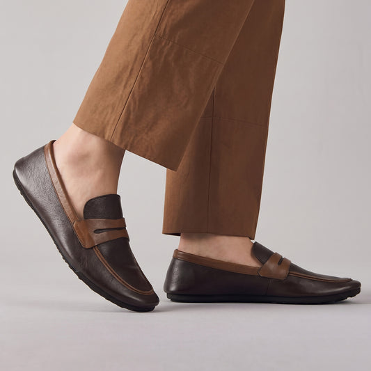 SHEEP LEATHER CONTRAST TIE SHOE