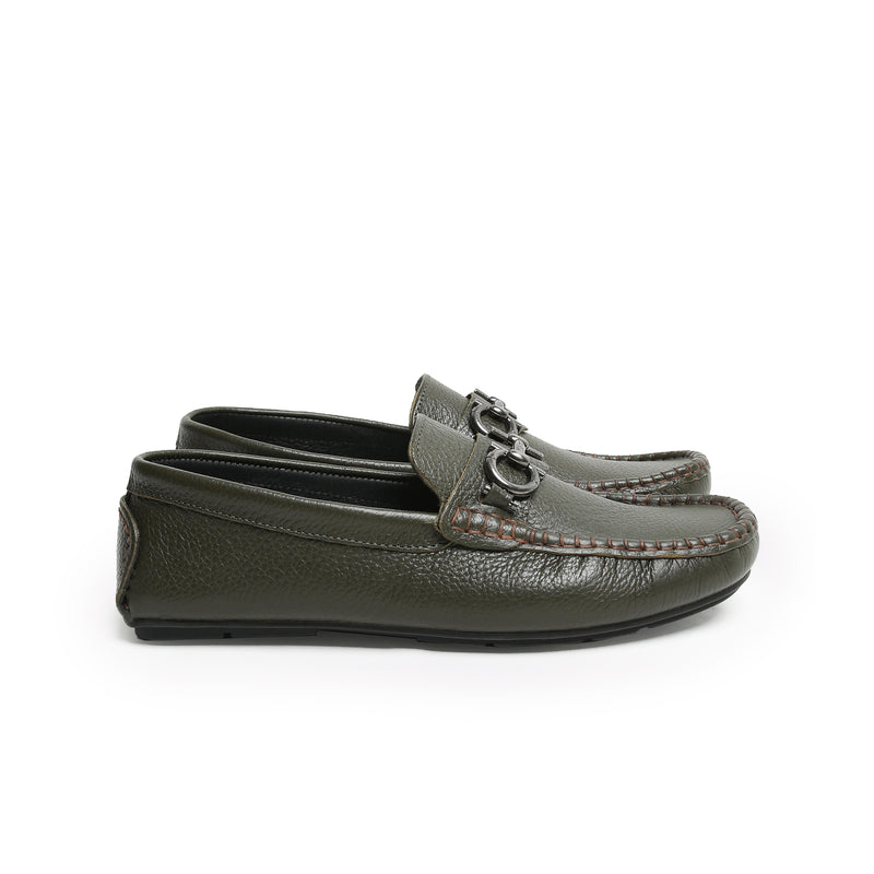 SOFT LEATHER BUCKLE MOCCASIN