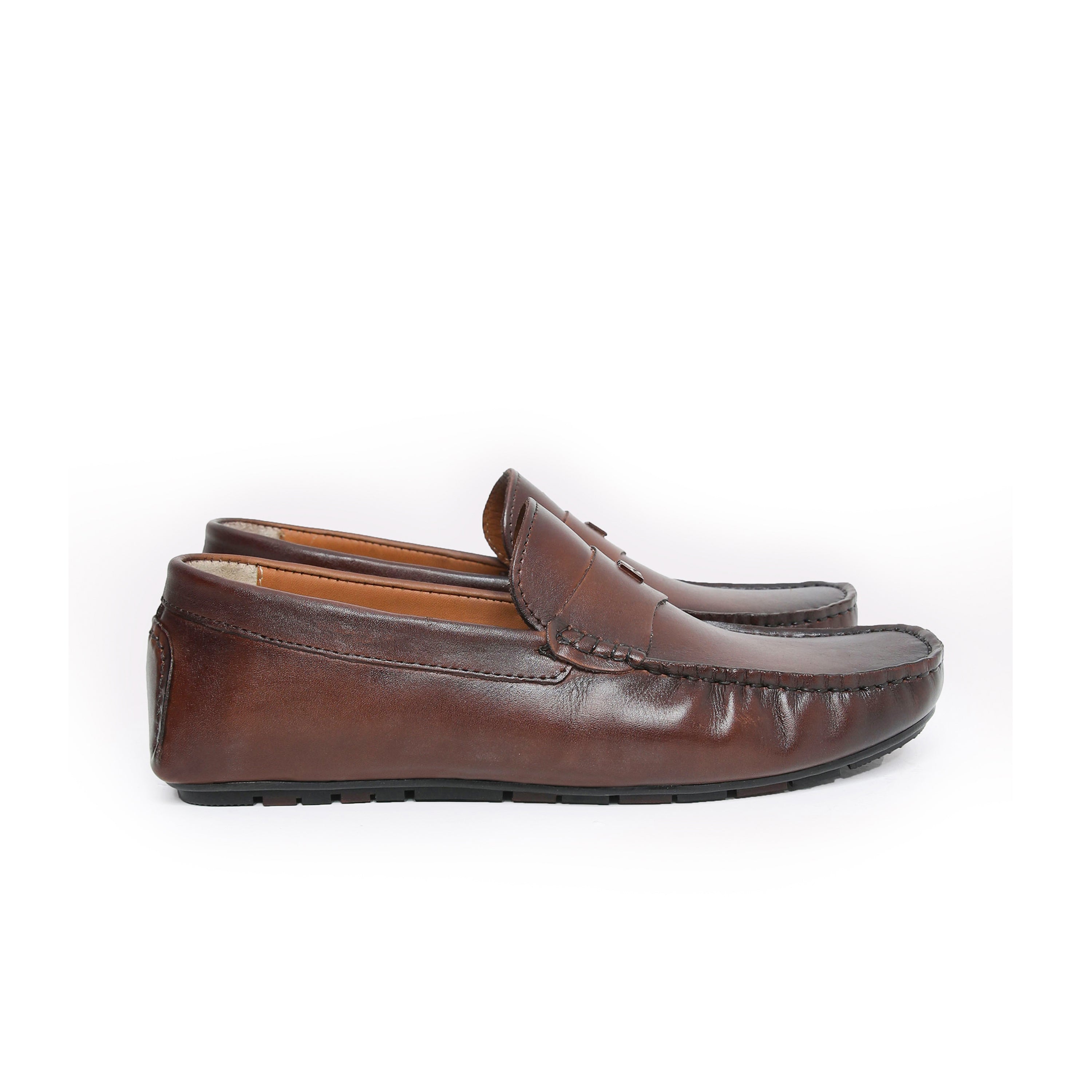 TWO TONE LEATHER MOCCASINS