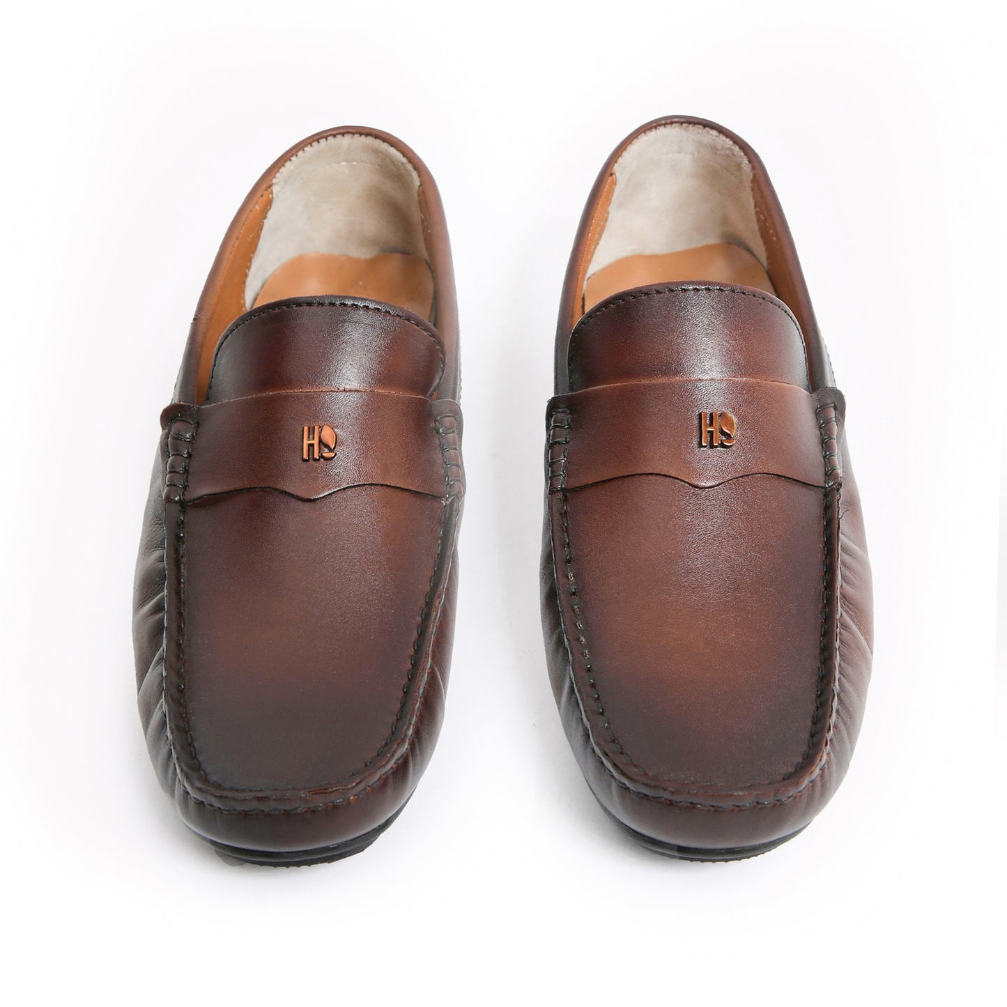 TWO TONE LEATHER MOCCASINS
