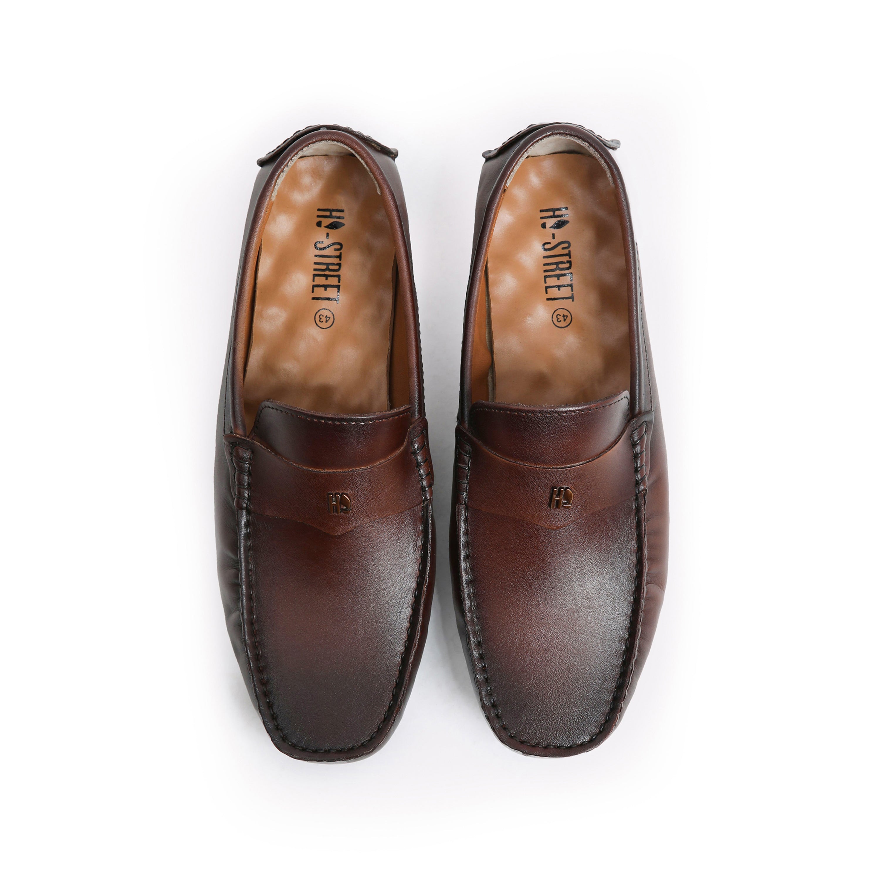 TWO TONE LEATHER MOCCASINS