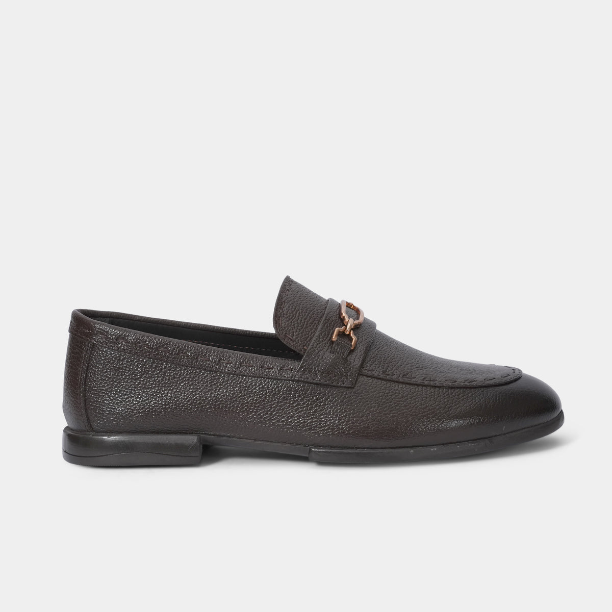 PEBBLE GRAIN BROWN LEATHER SHOES