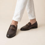PEBBLE GRAIN BROWN LEATHER SHOES
