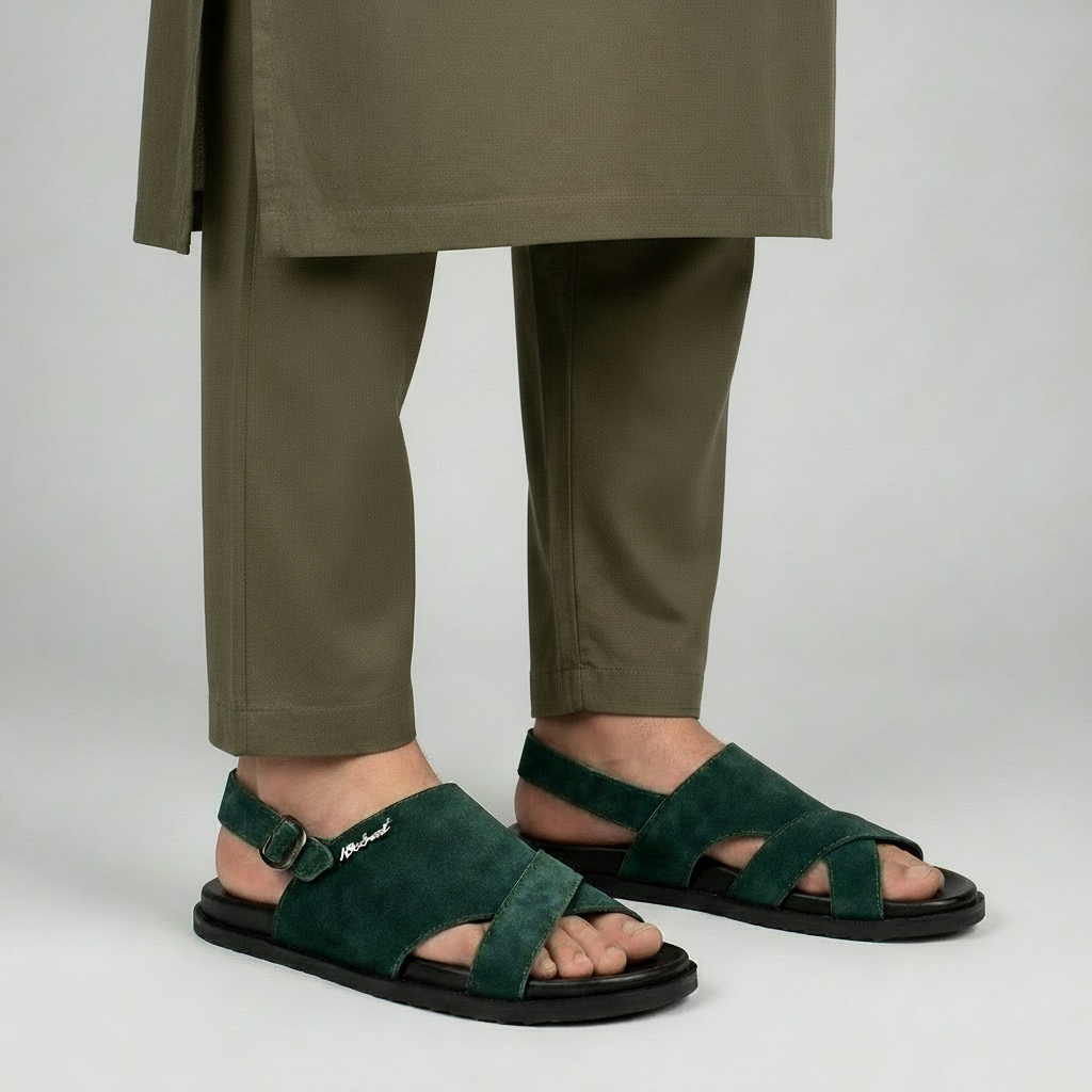 SUED LEATHER COMFORT SANDAL