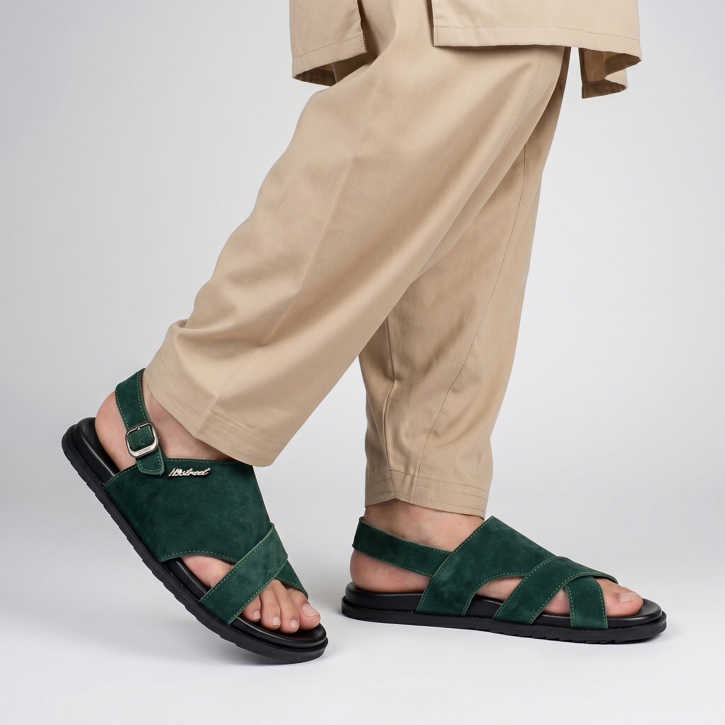 SUED LEATHER COMFORT SANDAL