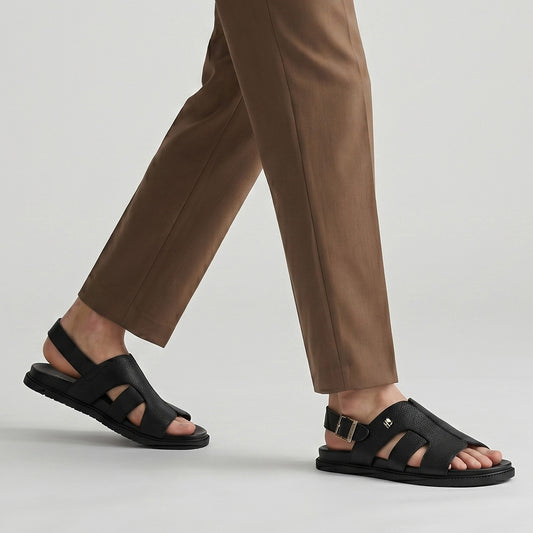 MILLED LEATHER SOFT SANDAL