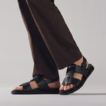 BLACK ANILINE LEATHER SANDAL