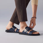 TWO TONE LEATHER EVA SLIPPER