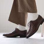 SPLIT LEATHER LACE UP SHOES