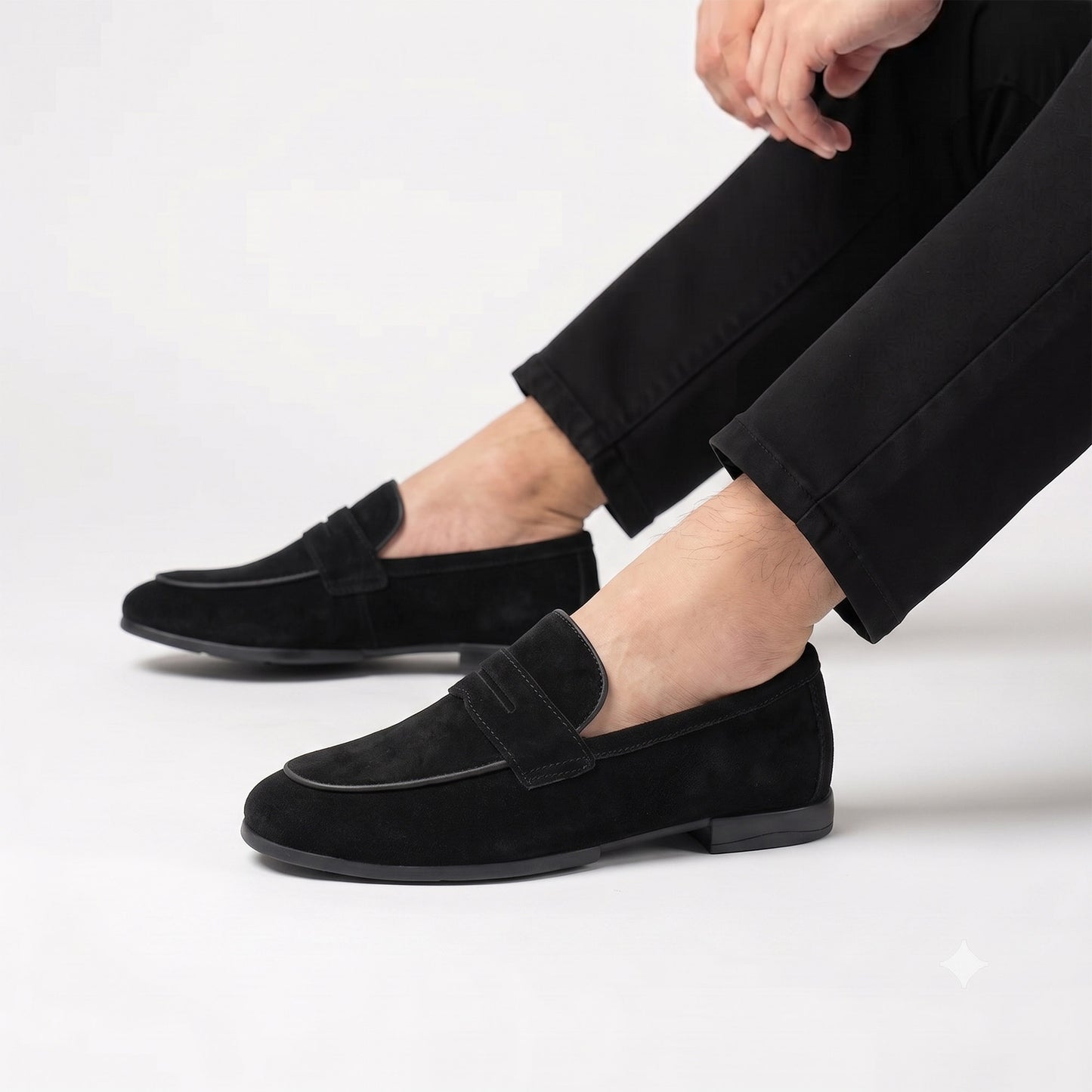 BLACK SUEDE LEATHER LOAFERS