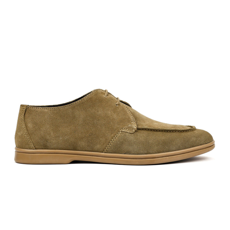 BEIGE SUEDE LACE UP SHOES - Hi-Street