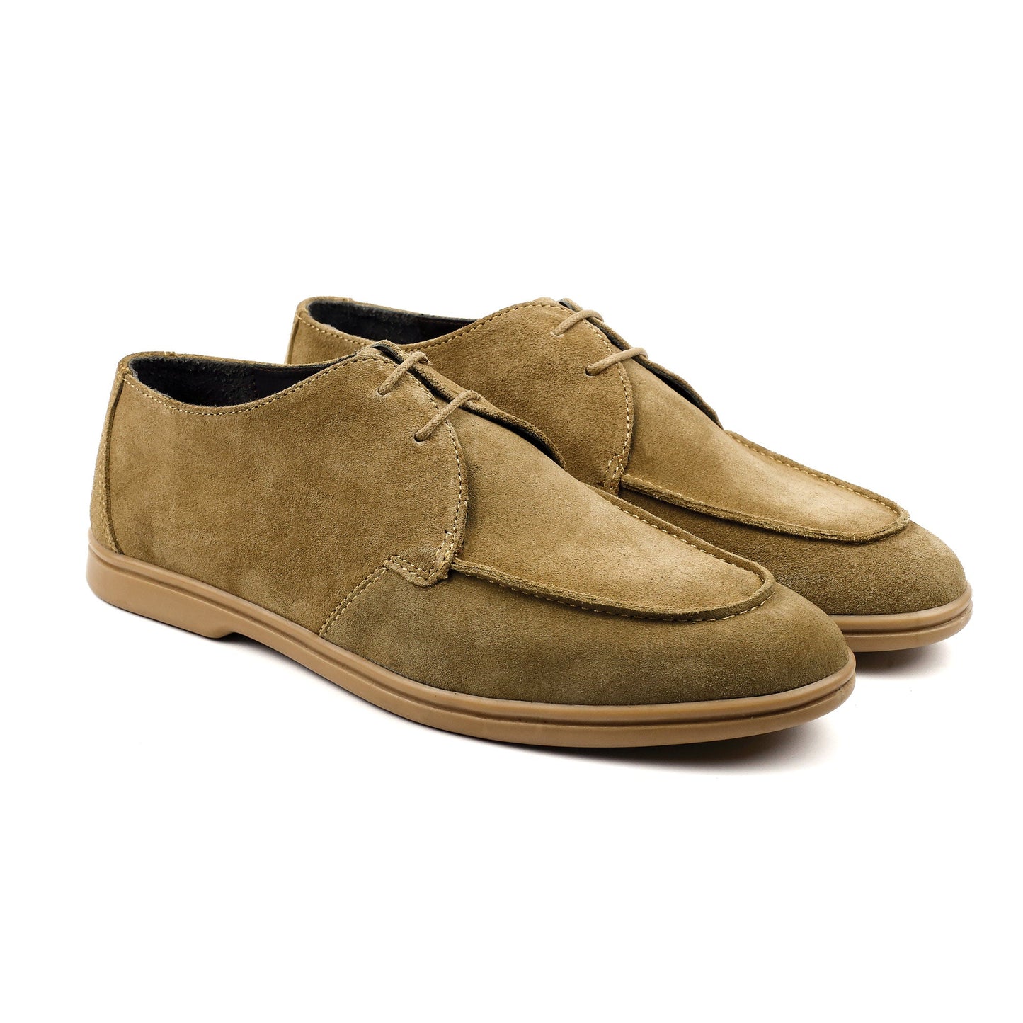 BEIGE SUEDE LACE UP SHOES - Hi-Street