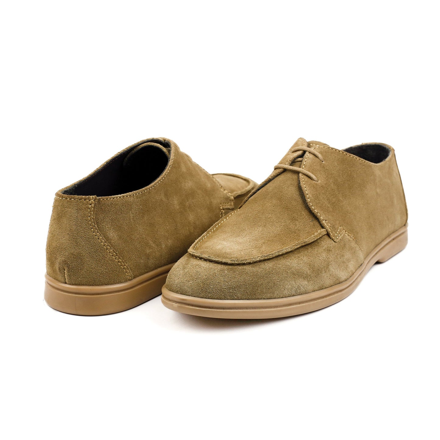 BEIGE SUEDE LACE UP SHOES - Hi-Street