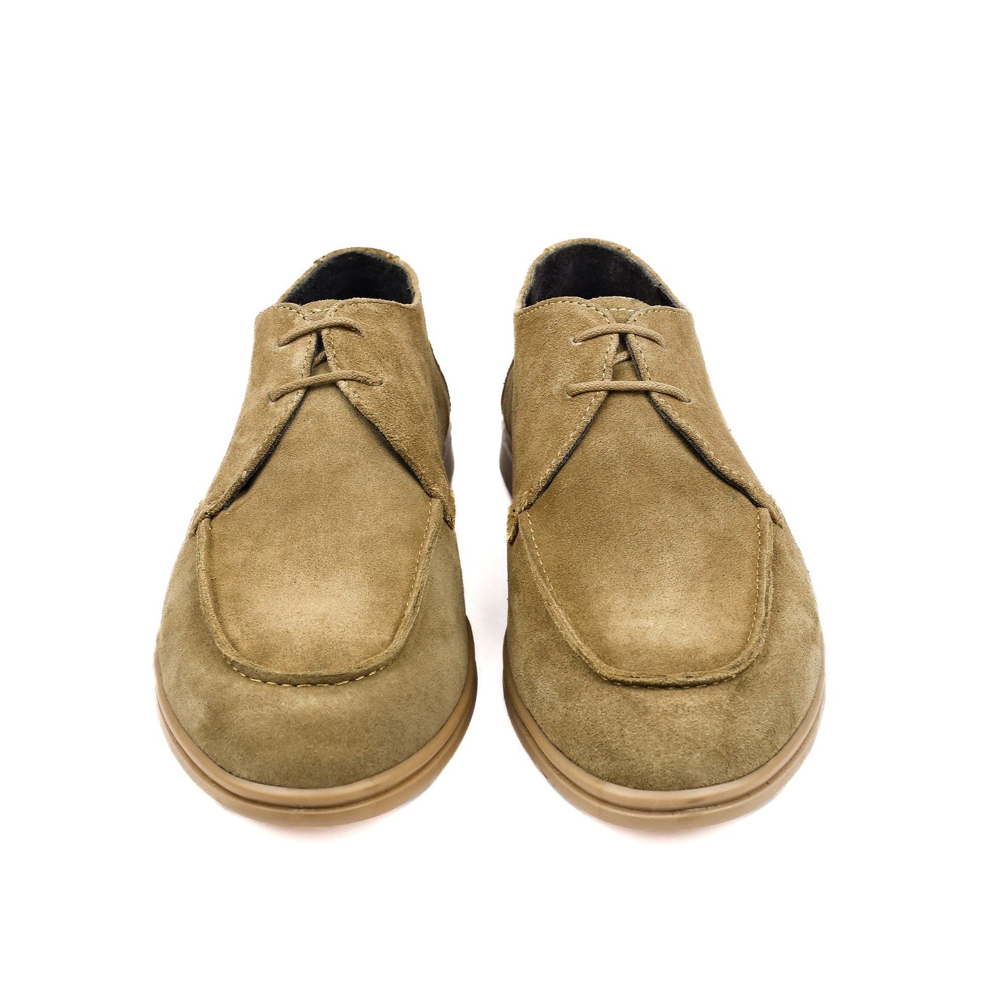 BEIGE SUEDE LACE UP SHOES - Hi-Street