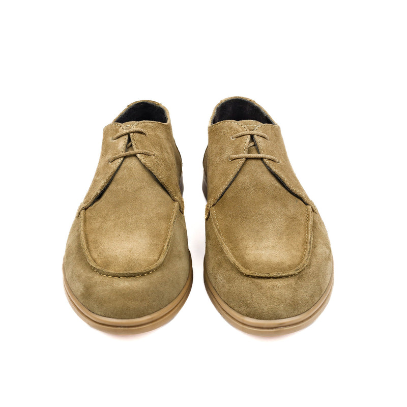 BEIGE SUEDE LACE UP SHOES - Hi-Street