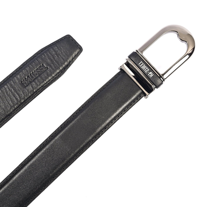 BLACK ANILINE LEATHER BELT - Hi-Street