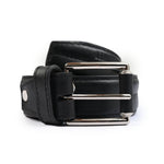 BLACK ANILINE LEATHER BELTT - Hi-Street