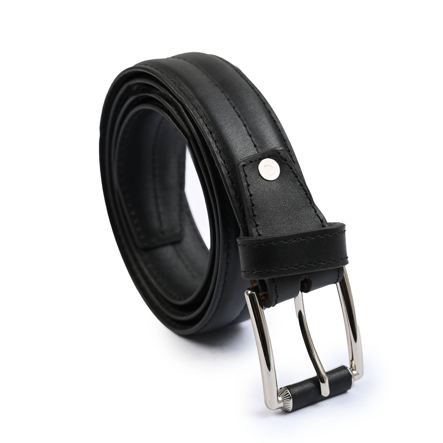 BLACK ANILINE LEATHER BELTT - Hi-Street