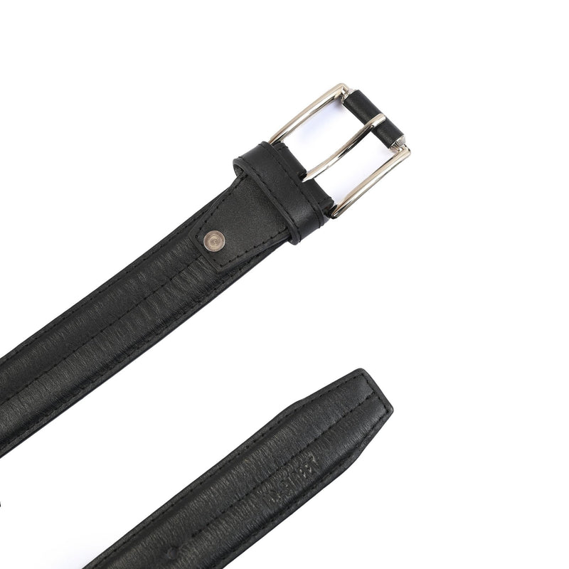 BLACK ANILINE LEATHER BELTT - Hi-Street