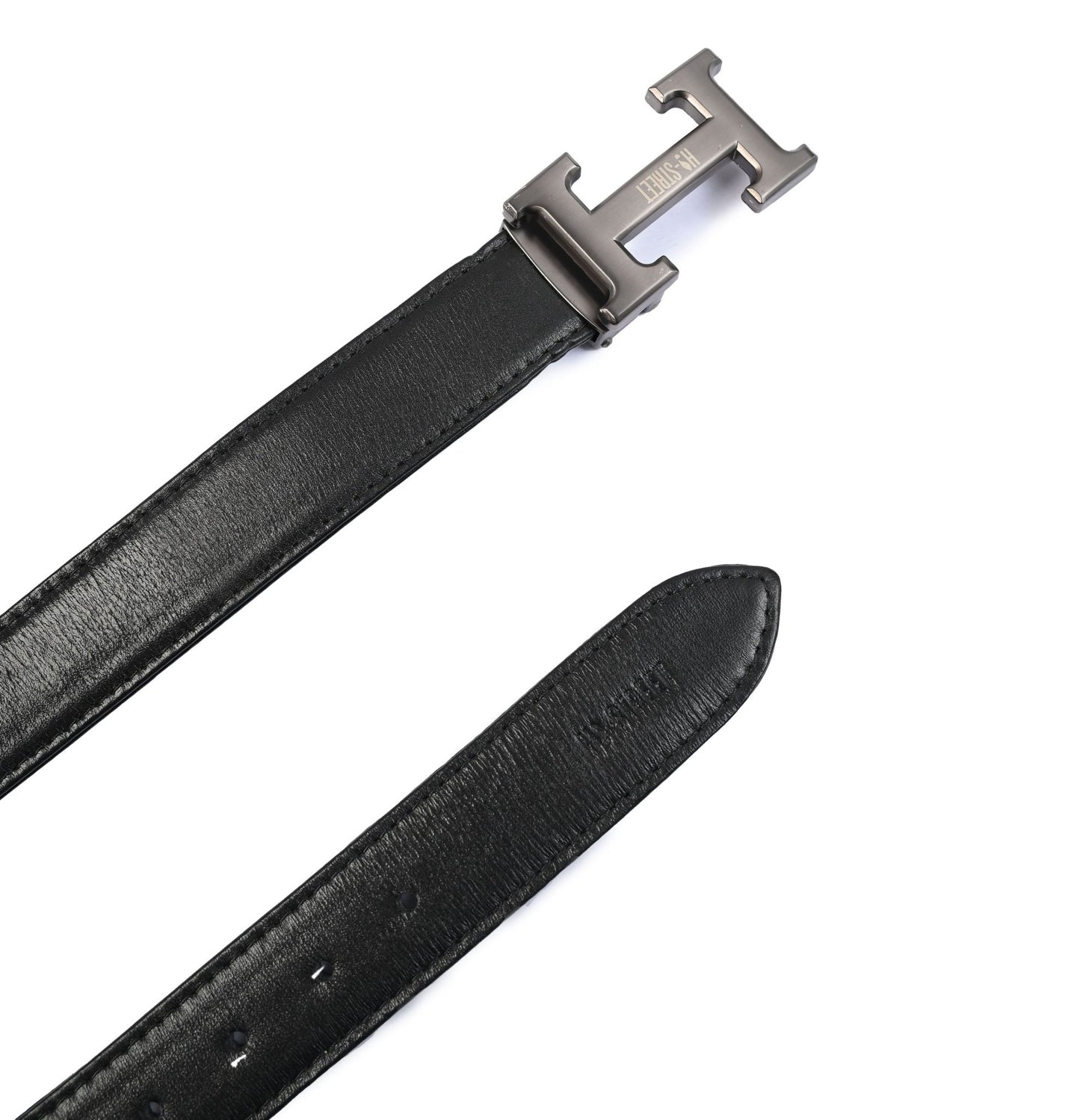 BLACK ANILINE LEATHER BELTT - Hi-Street
