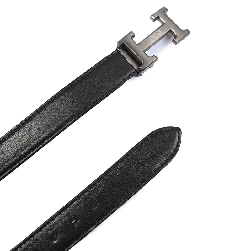 BLACK ANILINE LEATHER BELTT - Hi-Street