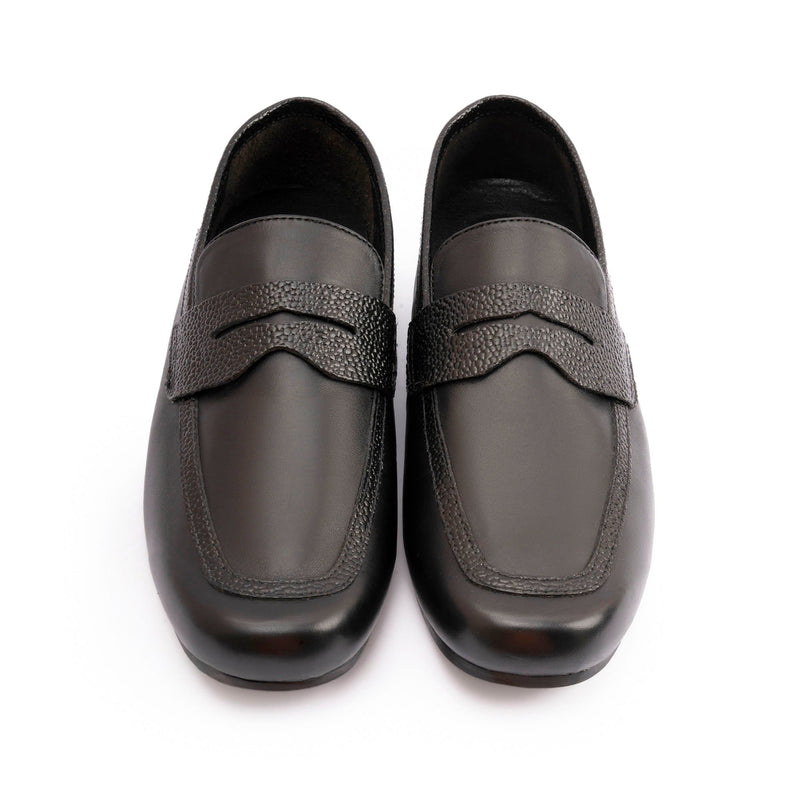 BLACK ANILINE LEATHER MOCCASIN - Hi-Street