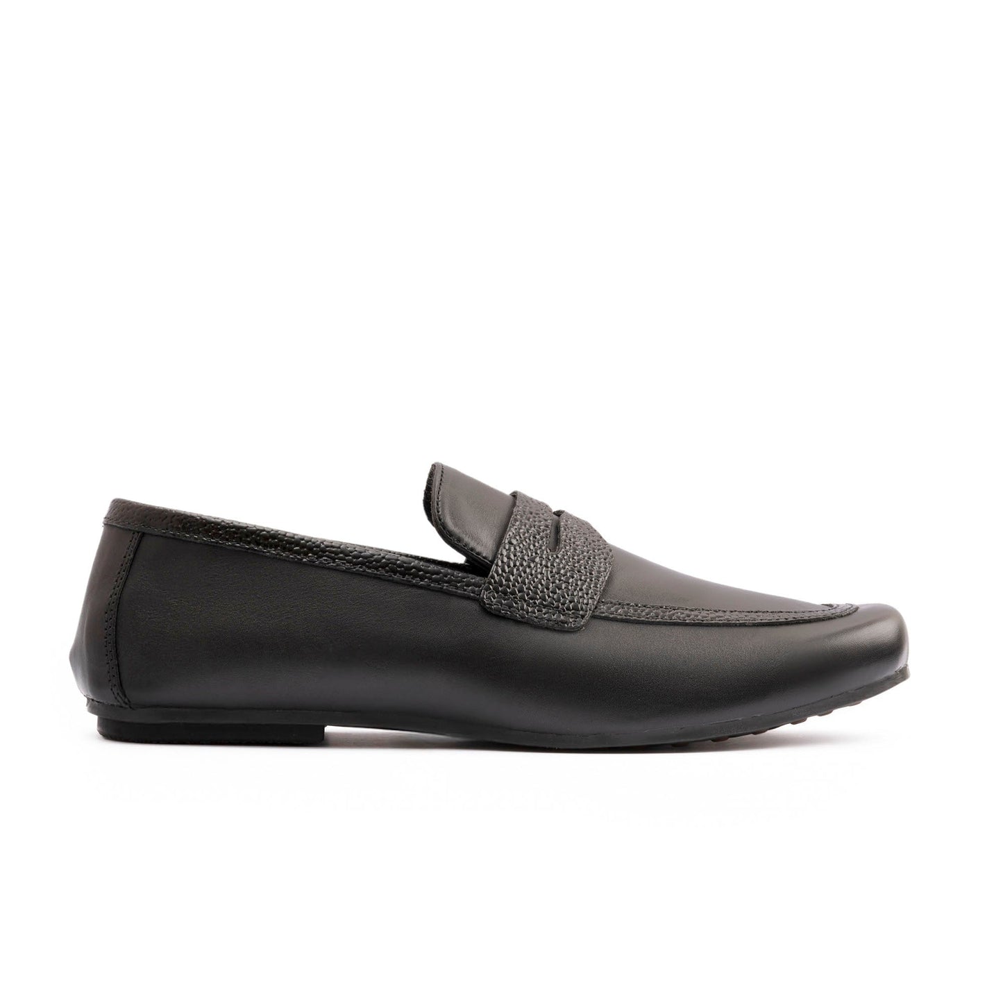 BLACK ANILINE LEATHER MOCCASIN - Hi-Street
