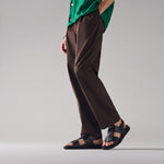 BLACK ANILINE LEATHER SANDAL - Hi-Street