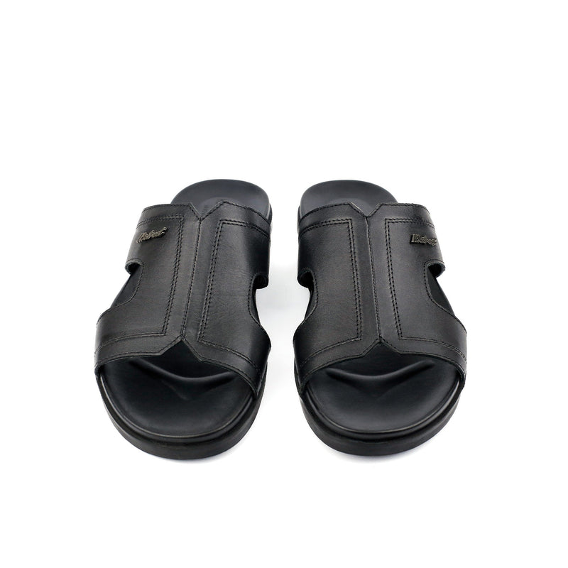 BLACK ANILINE LEATHER SLIPPER - Hi-Street