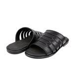 BLACK ANILINE LEATHER SLIPPER - Hi-Street