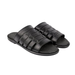 BLACK ANILINE LEATHER SLIPPER - Hi-Street