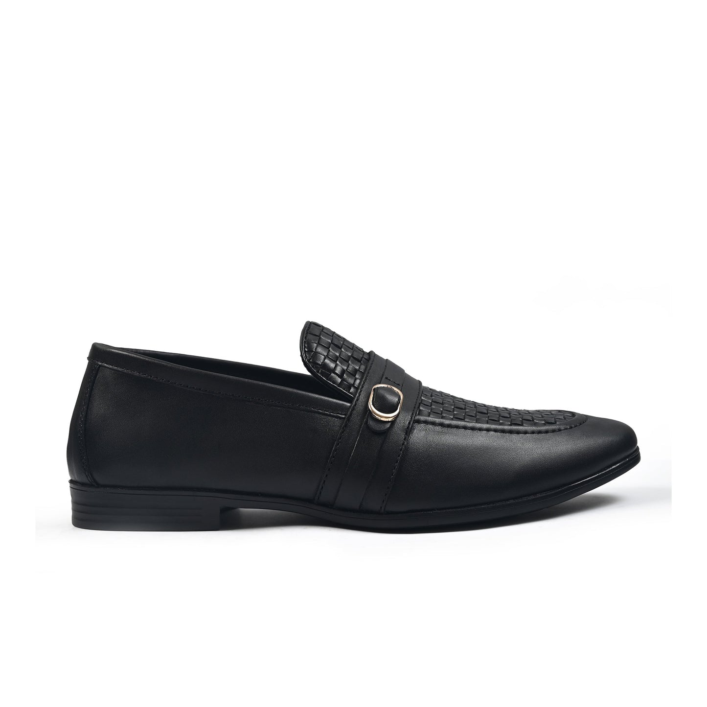 BLACK BRAIDED LEATHER SHOES - Hi-Street