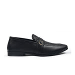 BLACK BRAIDED LEATHER SHOES - Hi-Street