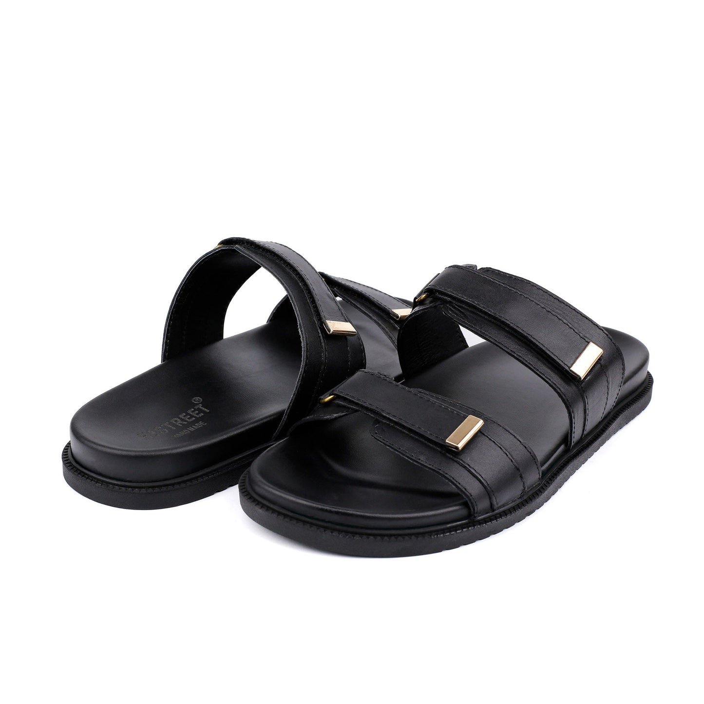 BLACK DOUBLE STRIPE SLIPPER - Hi-Street