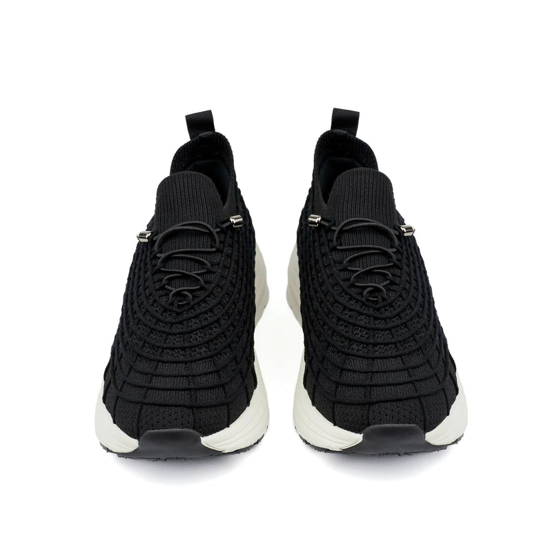 BLACK KNITED COMFORT SHOES - Hi-Street