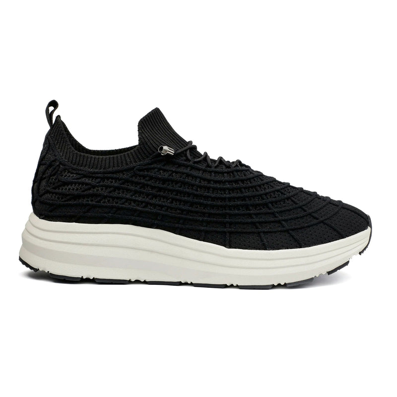 BLACK KNITED COMFORT SHOES - Hi-Street