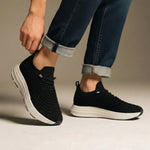 BLACK KNITED COMFORT SHOES - Hi-Street