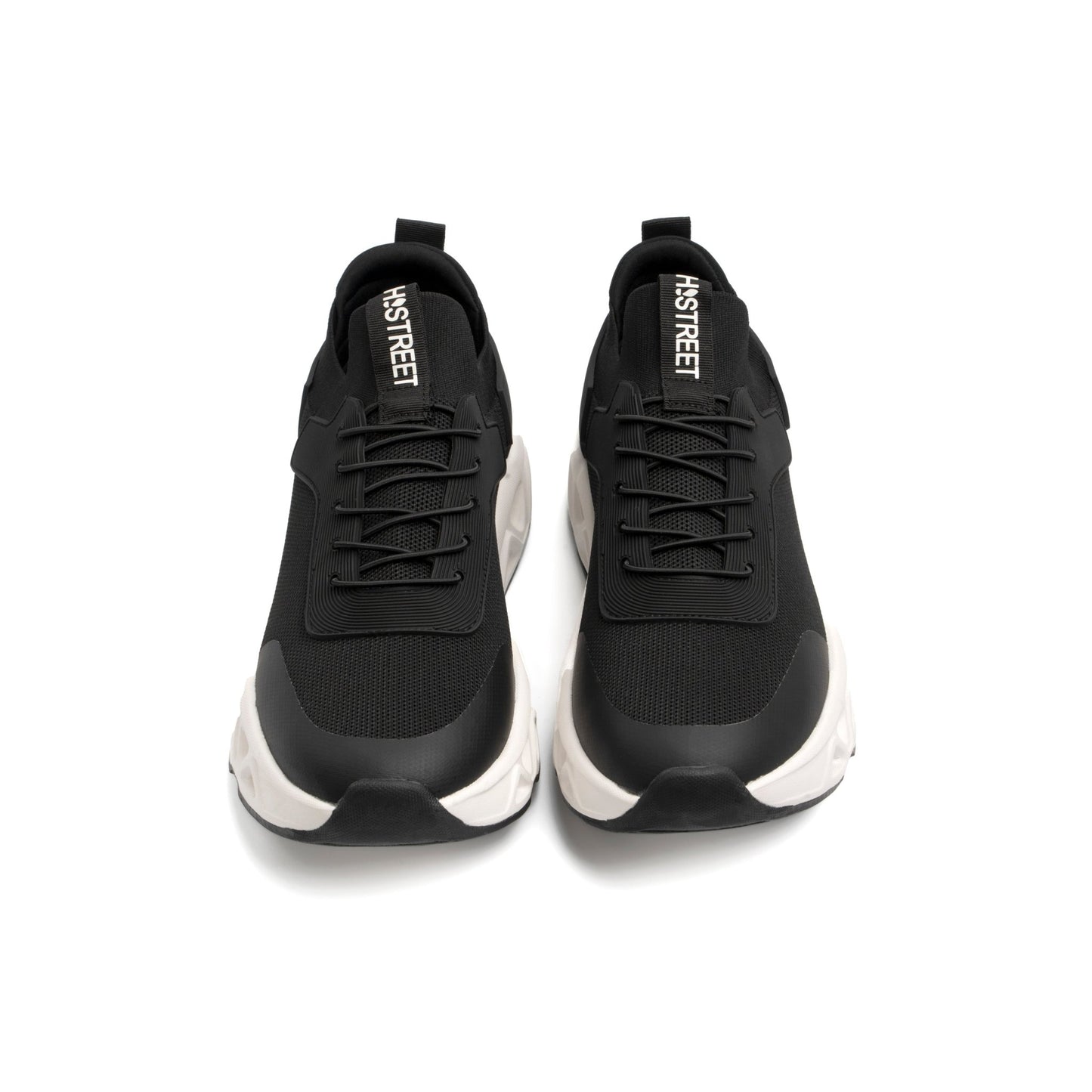 BLACK LACE UP STYLE TRAINERS - Hi-Street