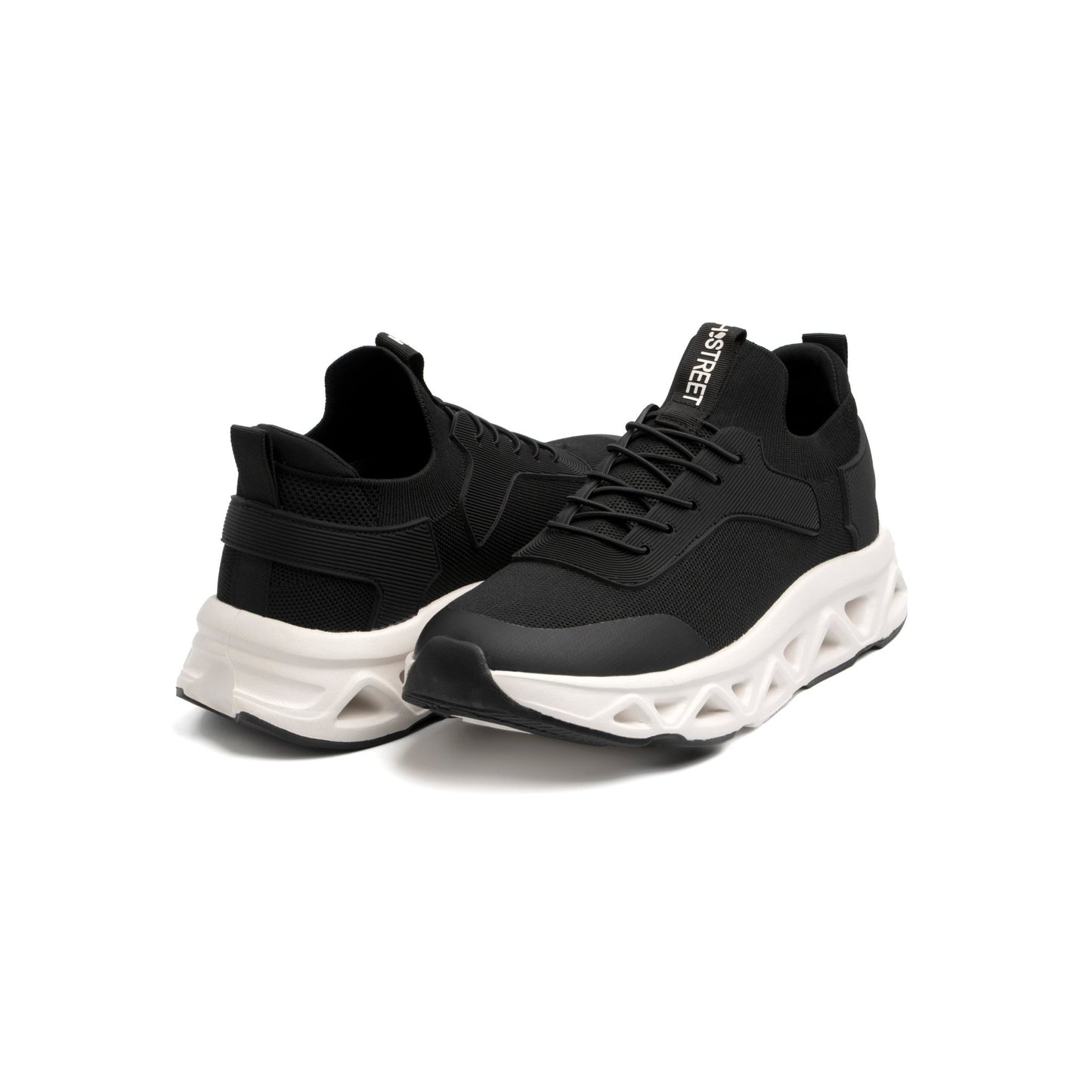 BLACK LACE UP STYLE TRAINERS - Hi-Street