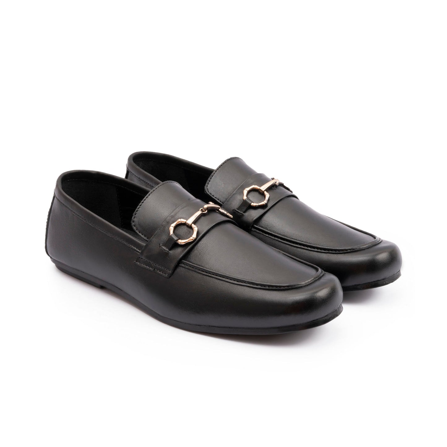 BLACK LEATHER CLASSIC MOCCASINS - Hi-Street