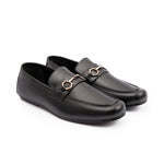 BLACK LEATHER CLASSIC MOCCASINS - Hi-Street