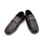 BLACK LEATHER CLASSIC MOCCASINS - Hi-Street