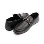 BLACK LEATHER CLASSIC MOCCASINS - Hi-Street