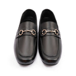 BLACK LEATHER CLASSIC MOCCASINS - Hi-Street