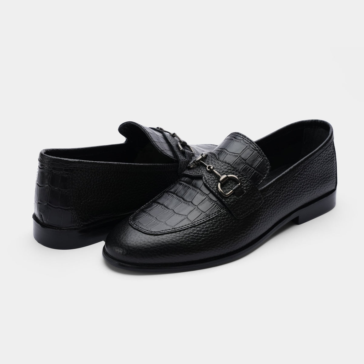 BLACK LEATHER COMFORT SHOES - Hi-Street