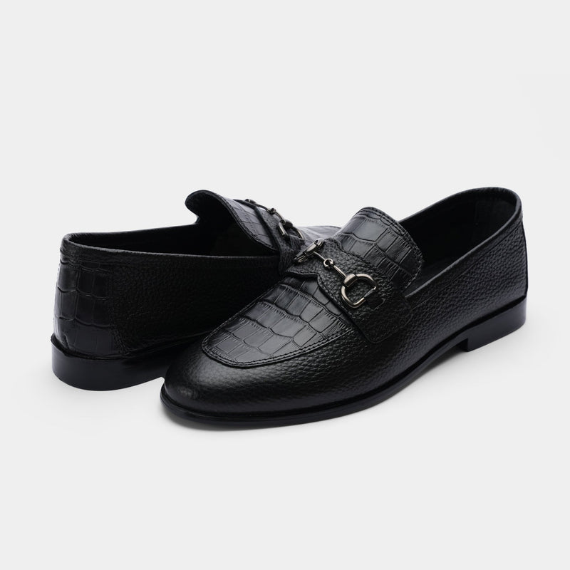 BLACK LEATHER COMFORT SHOES - Hi-Street