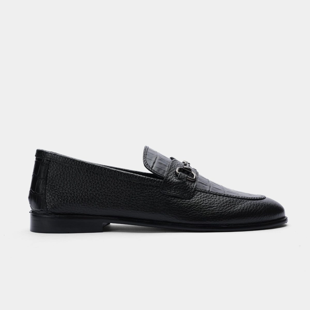 BLACK LEATHER COMFORT SHOES - Hi-Street