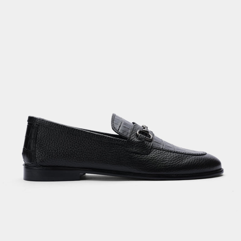 BLACK LEATHER COMFORT SHOES - Hi-Street