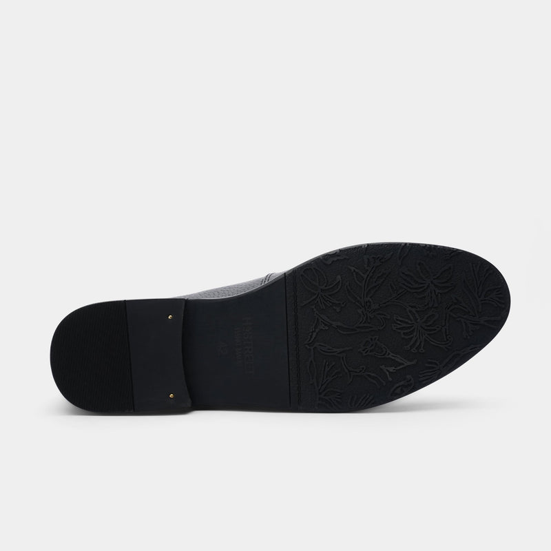 BLACK LEATHER COMFORT SHOES - Hi-Street