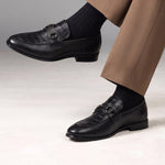 BLACK LEATHER COMFORT SHOES - Hi-Street